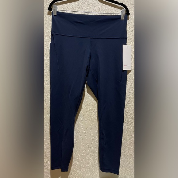 NEW Lululemon Wunder Train Navy Blue High-Waisted Leggings Tights 25” Pockets 14 - Picture 4 of 6